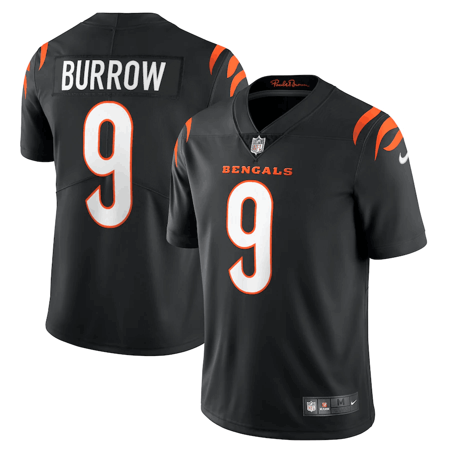 Men's Cincinnati Bengals #9 Joe Burrow 2021 Black NFL Vapor Untouchable Limited Stitched Jersey
